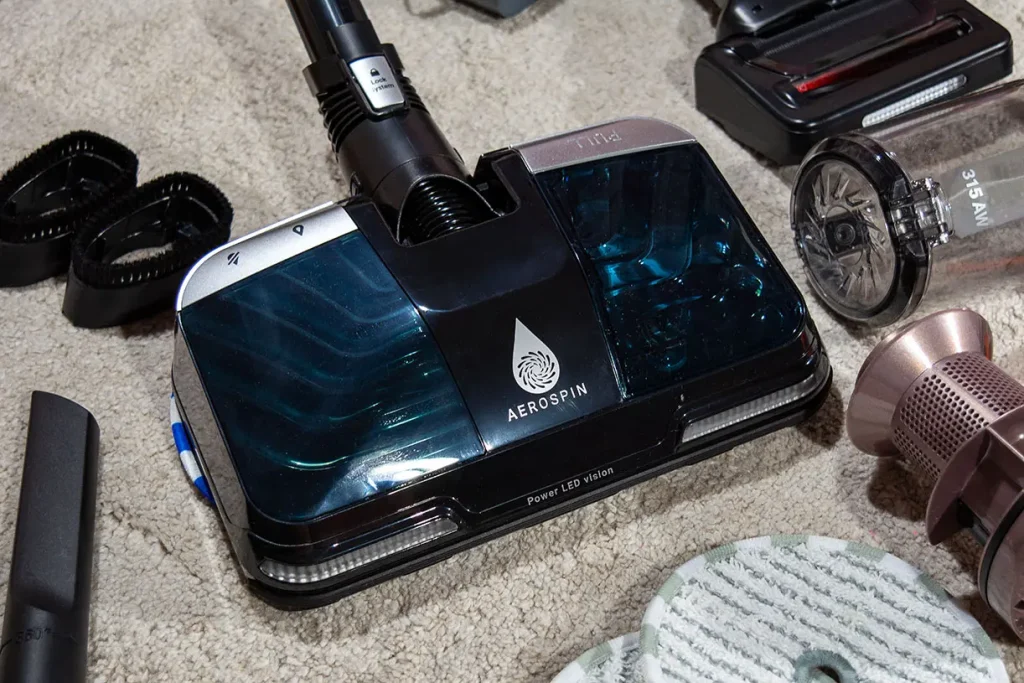 Głowica mopująca AeroSpin Aqua odkurzacza Tefal X-Force Flex 16.60 – zbiornik na wodę 180ml i obrotowe pady z mikrofibry